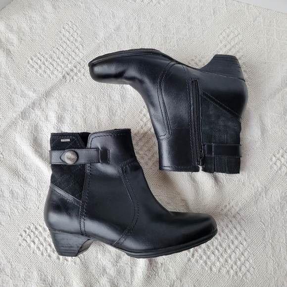 Avalon Leather Slip On Zipper Black Casual Everyday Boots - Picture 4 of 11